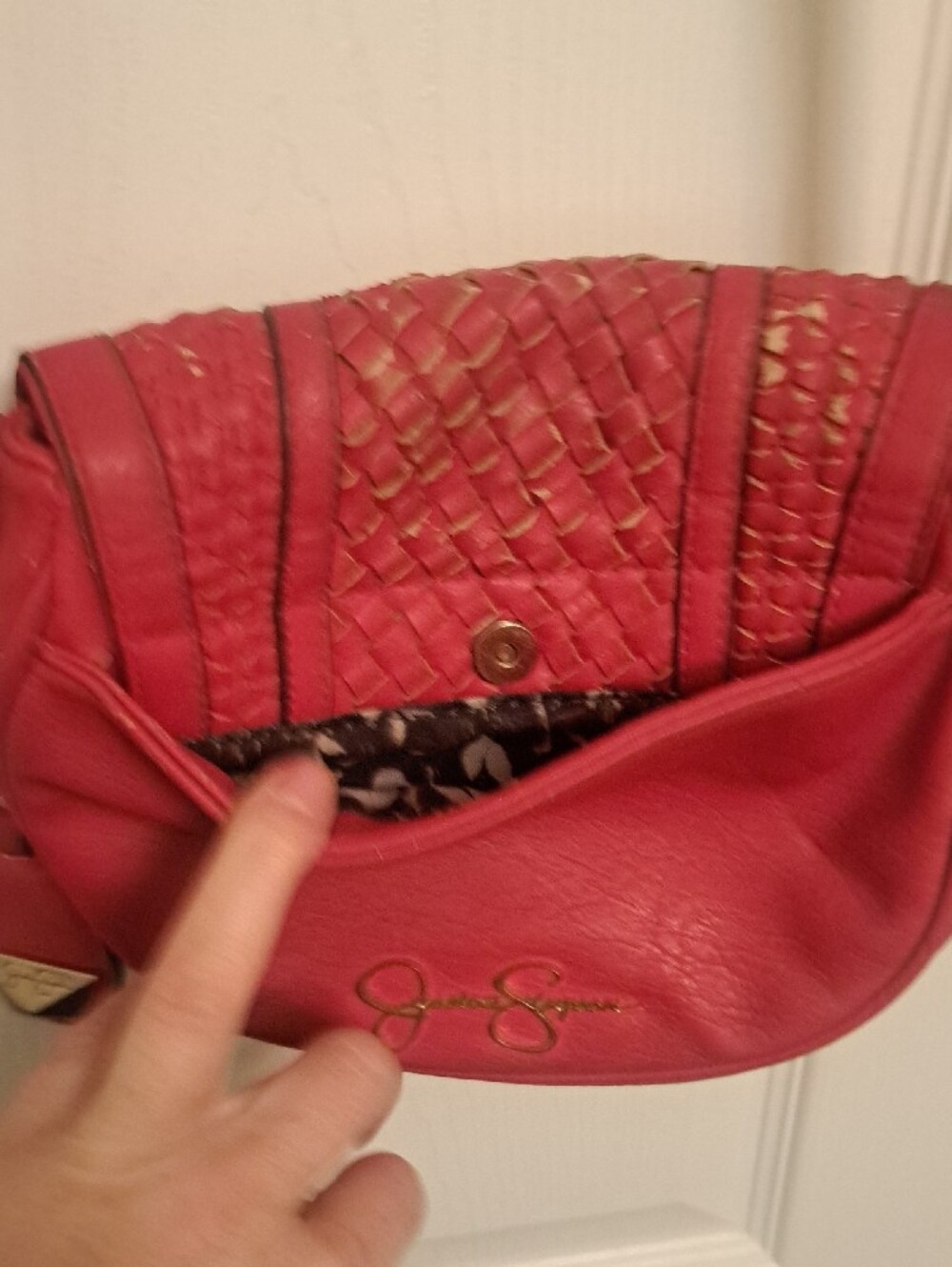 Jessica Simpson Red Woven Crossbody Bag - Free with any order over $20.00 - Picture 7 of 7